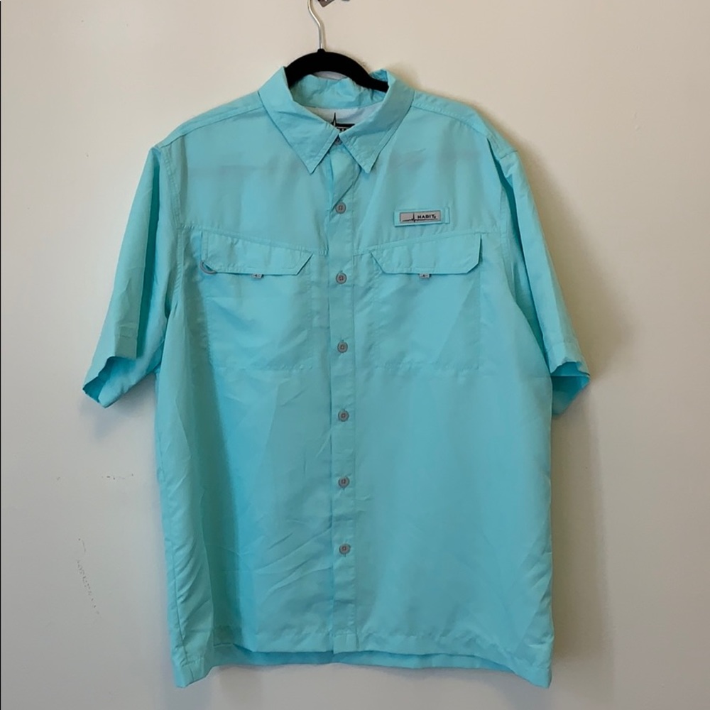 Light Blue/Green Men’s Habit Fishing Shirt